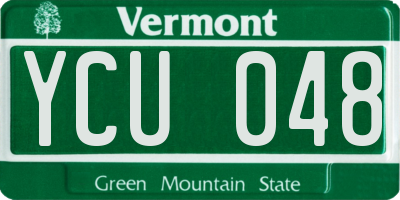 VT license plate YCU048