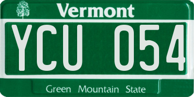 VT license plate YCU054