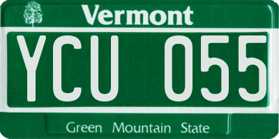 VT license plate YCU055