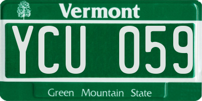 VT license plate YCU059