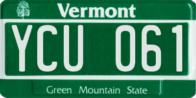 VT license plate YCU061