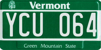 VT license plate YCU064