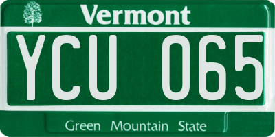 VT license plate YCU065