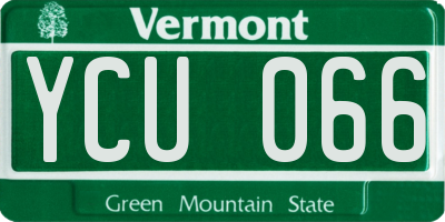 VT license plate YCU066