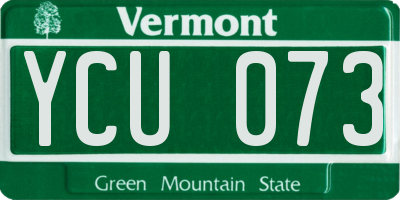 VT license plate YCU073