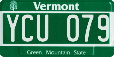 VT license plate YCU079