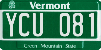 VT license plate YCU081