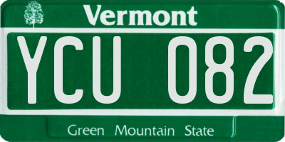 VT license plate YCU082