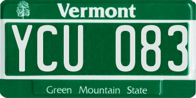 VT license plate YCU083