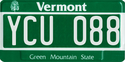 VT license plate YCU088