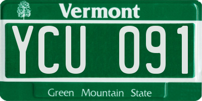 VT license plate YCU091