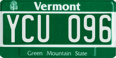 VT license plate YCU096