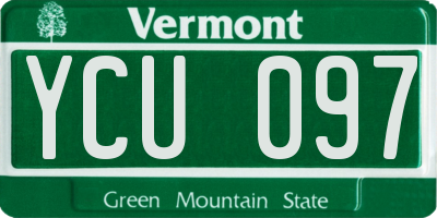 VT license plate YCU097