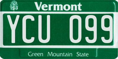 VT license plate YCU099