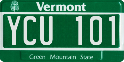 VT license plate YCU101