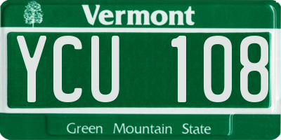 VT license plate YCU108