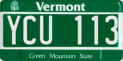 VT license plate YCU113