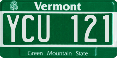VT license plate YCU121