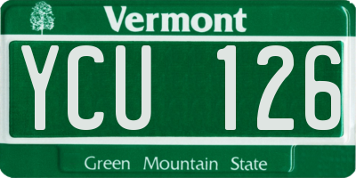 VT license plate YCU126