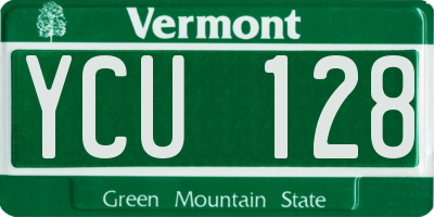 VT license plate YCU128
