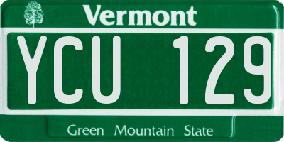 VT license plate YCU129