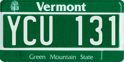 VT license plate YCU131