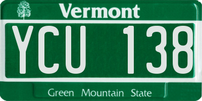 VT license plate YCU138