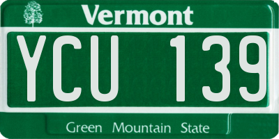 VT license plate YCU139