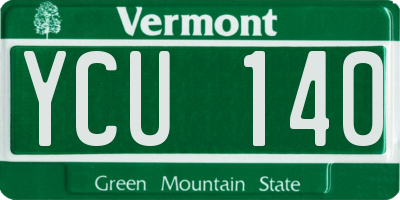 VT license plate YCU140