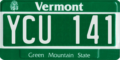 VT license plate YCU141