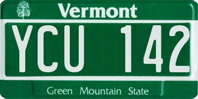 VT license plate YCU142