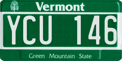 VT license plate YCU146