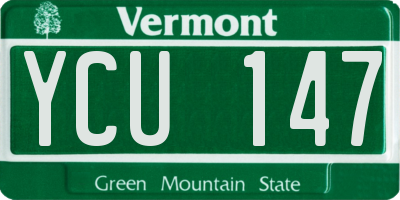 VT license plate YCU147