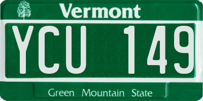 VT license plate YCU149