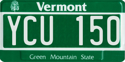 VT license plate YCU150