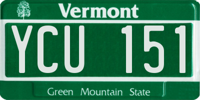VT license plate YCU151