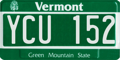 VT license plate YCU152