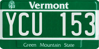 VT license plate YCU153