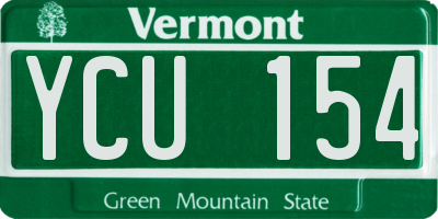 VT license plate YCU154