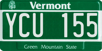 VT license plate YCU155