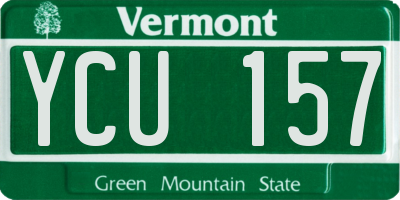 VT license plate YCU157