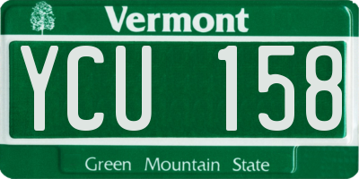 VT license plate YCU158