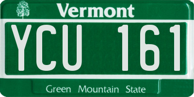VT license plate YCU161