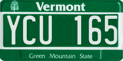VT license plate YCU165