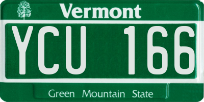 VT license plate YCU166