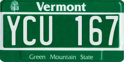 VT license plate YCU167