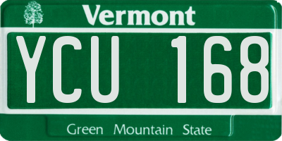 VT license plate YCU168