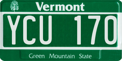 VT license plate YCU170