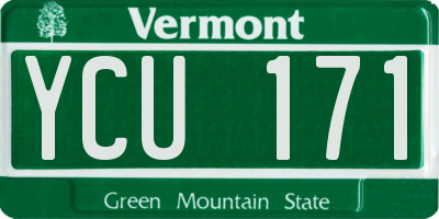 VT license plate YCU171