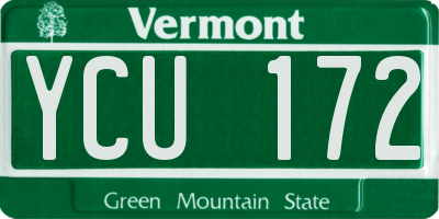 VT license plate YCU172